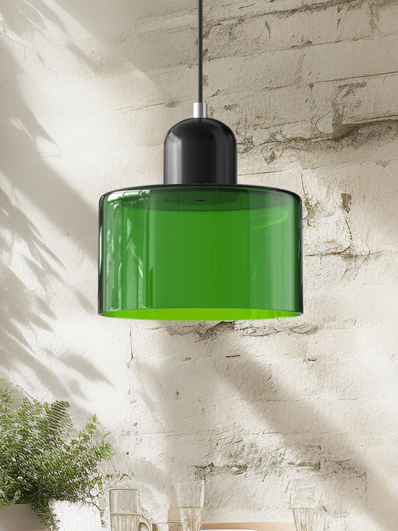 Creative Morandi Cylinder Glass Pendant Light