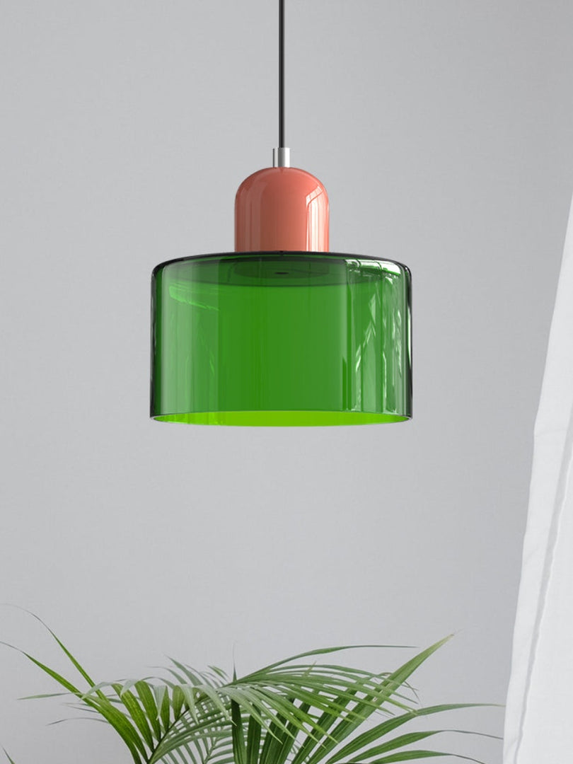 Creative Morandi Cylinder Glass Pendant Light