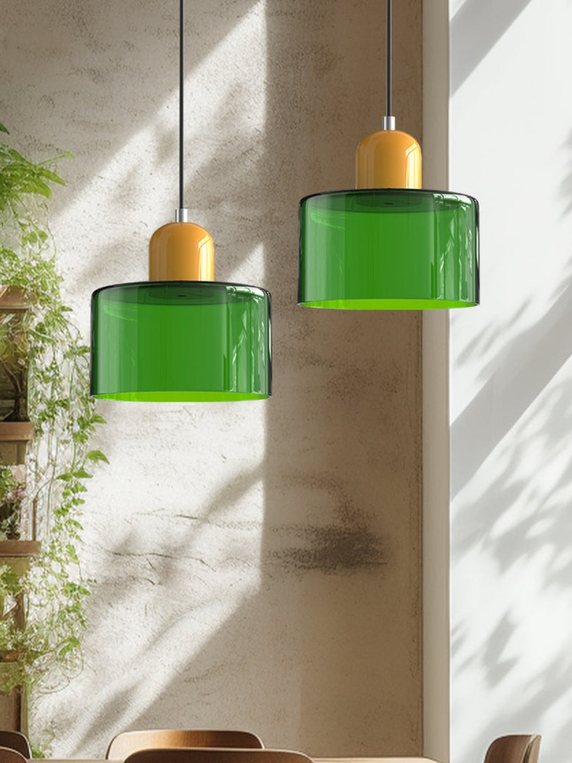 Creative Morandi Cylinder Glass Pendant Light