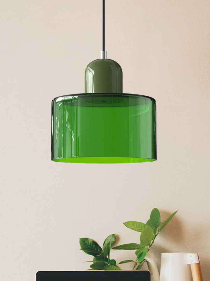 Creative Morandi Cylinder Glass Pendant Light