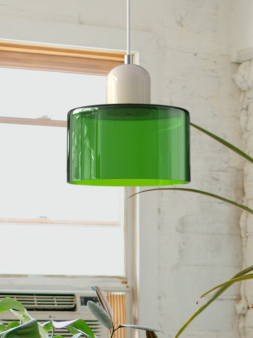 Creative Morandi Cylinder Glass Pendant Light