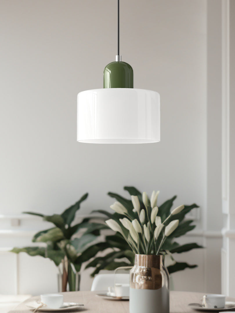 Creative Morandi Cylinder Glass Pendant Light