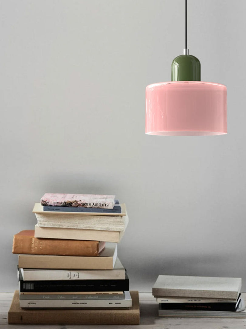 Creative Morandi Cylinder Glass Pendant Light