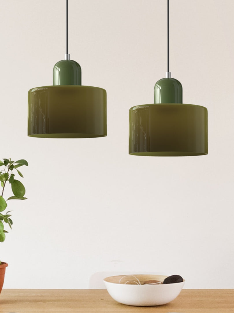 Creative Morandi Cylinder Glass Pendant Light