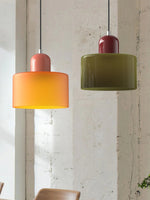 Load image into Gallery viewer, Creative Morandi Cylinder Glass Pendant Light
