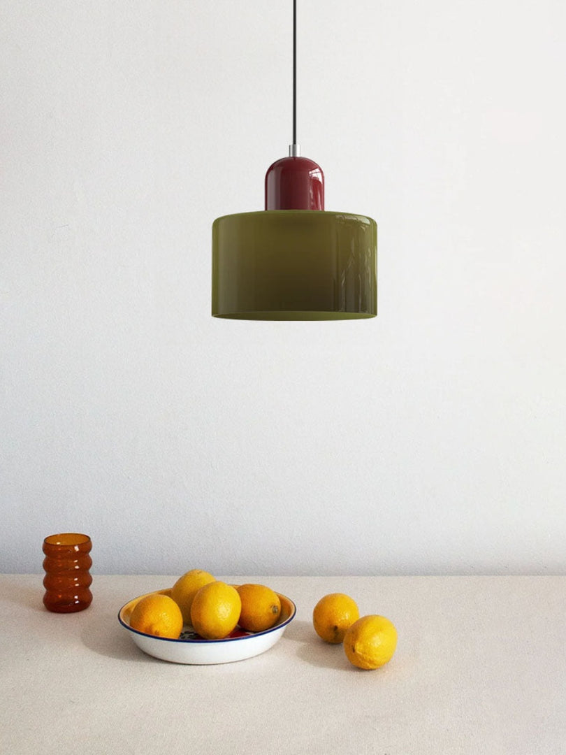 Creative Morandi Cylinder Glass Pendant Light