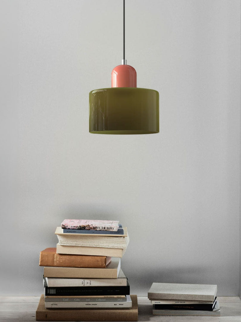 Creative Morandi Cylinder Glass Pendant Light