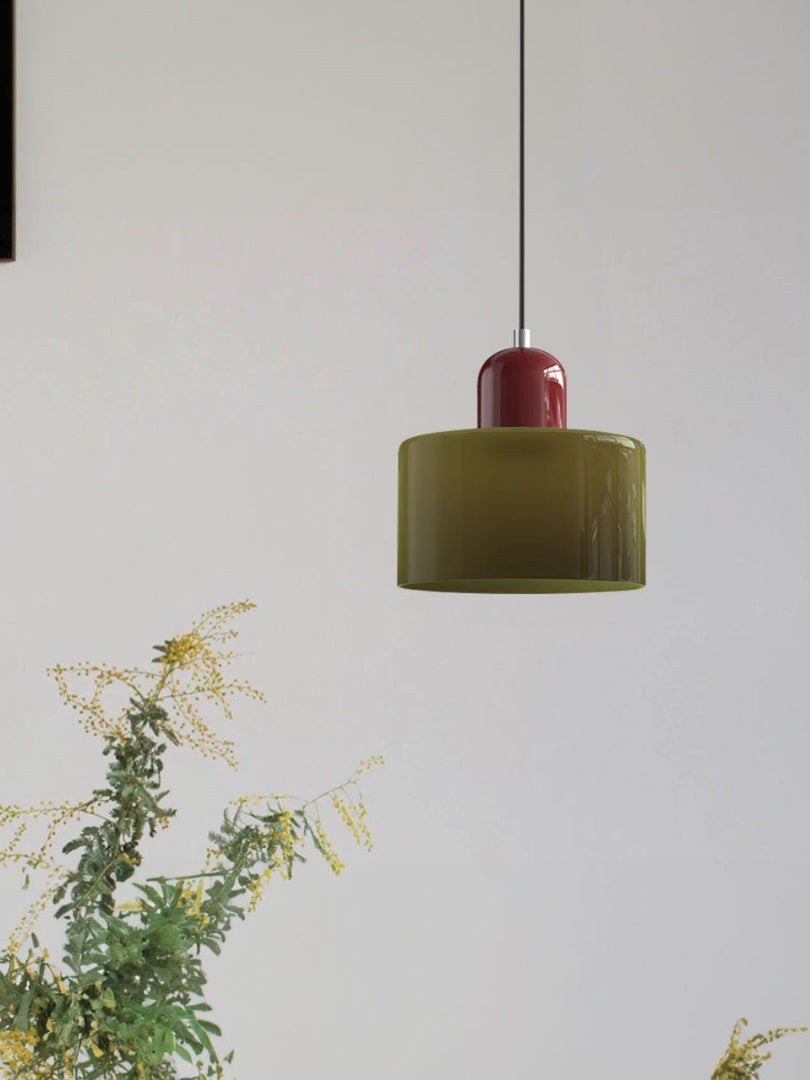 Creative Morandi Cylinder Glass Pendant Light