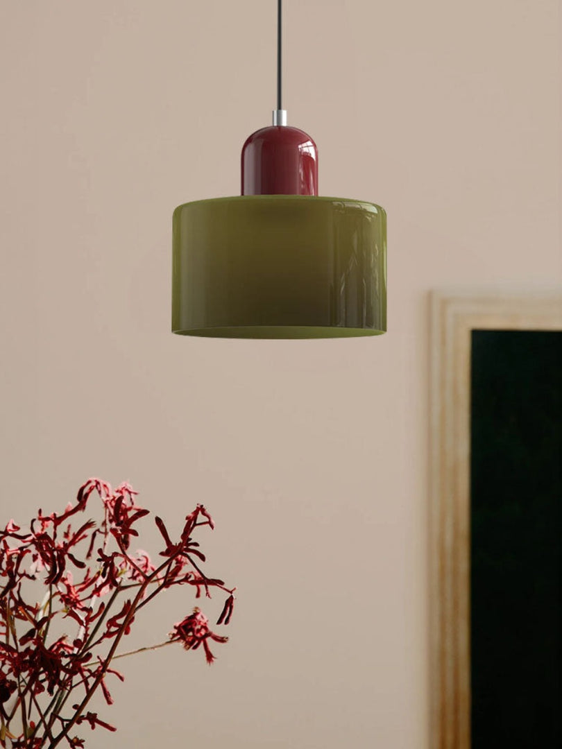 Creative Morandi Cylinder Glass Pendant Light