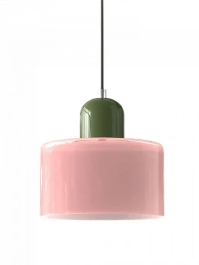 Creative Morandi Cylinder Glass Pendant Light