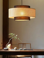 Load image into Gallery viewer, Japanese Wabi-Sabi Style Hemp Rope Rattan Zen Pendant Light
