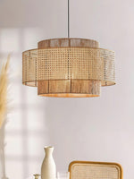 Load image into Gallery viewer, Japanese Wabi-Sabi Style Hemp Rope Rattan Zen Pendant Light
