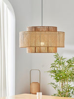 Load image into Gallery viewer, Japanese Wabi-Sabi Style Hemp Rope Rattan Zen Pendant Light
