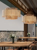 Load image into Gallery viewer, Japanese Wabi-Sabi Style Hemp Rope Rattan Zen Pendant Light
