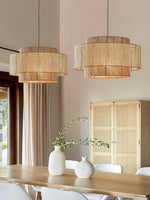 Load image into Gallery viewer, Japanese Wabi-Sabi Style Hemp Rope Rattan Zen Pendant Light
