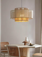 Load image into Gallery viewer, Japanese Wabi-Sabi Style Hemp Rope Rattan Zen Pendant Light
