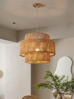 Load image into Gallery viewer, Japanese Wabi-Sabi Style Hemp Rope Rattan Zen Pendant Light
