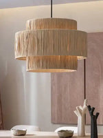 Load image into Gallery viewer, Japanese Wabi-Sabi Style Hemp Rope Rattan Zen Pendant Light
