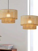 Load image into Gallery viewer, Japanese Wabi-Sabi Style Hemp Rope Rattan Zen Pendant Light
