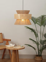 Load image into Gallery viewer, Japanese Wabi-Sabi Style Hemp Rope Rattan Zen Pendant Light
