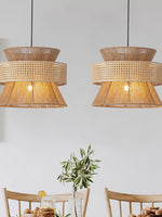 Load image into Gallery viewer, Japanese Wabi-Sabi Style Hemp Rope Rattan Zen Pendant Light
