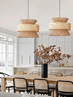 Load image into Gallery viewer, Japanese Wabi-Sabi Style Hemp Rope Rattan Zen Pendant Light
