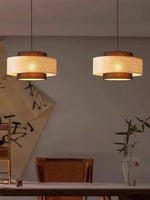 Load image into Gallery viewer, Japanese Wabi-Sabi Style Hemp Rope Rattan Zen Pendant Light
