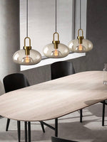 Load image into Gallery viewer, Modern Brass Cognac Glass Single Pendant Light
