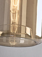 Load image into Gallery viewer, Modern Brass Cognac Glass Single Pendant Light
