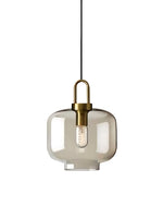 Load image into Gallery viewer, Modern Brass Cognac Glass Single Pendant Light
