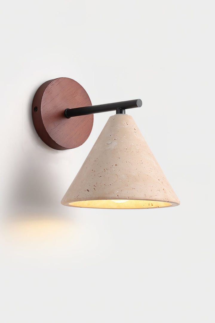 Modern Minimalist Tapered Travertine Wall Light