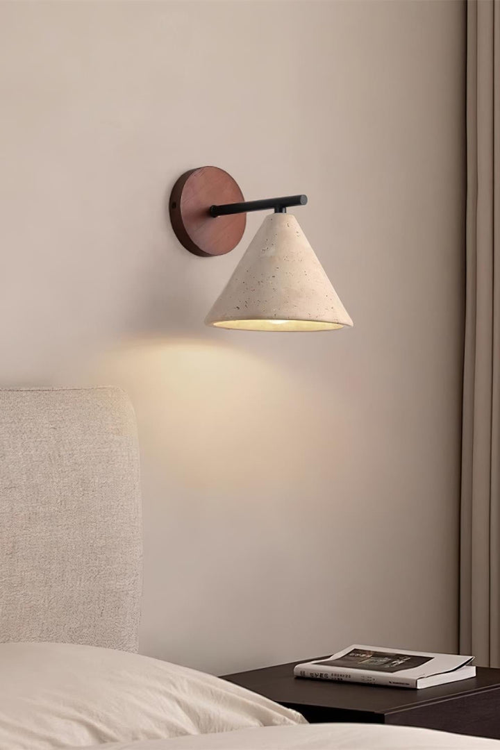 Modern Minimalist Tapered Travertine Wall Light