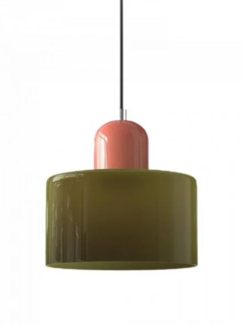 Creative Morandi Cylinder Glass Pendant Light