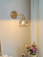 Load image into Gallery viewer, Retro Metal Flower Glass Tulip Wall Lamp
