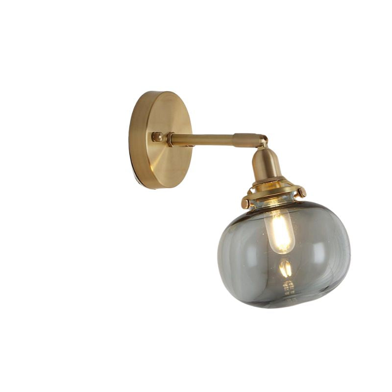 Vintage Brass Pumpkin Aisle Wall Light