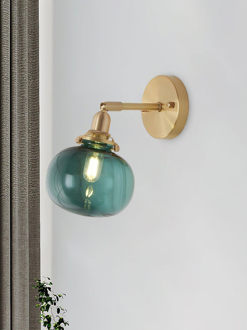 Vintage Brass Pumpkin Aisle Wall Light