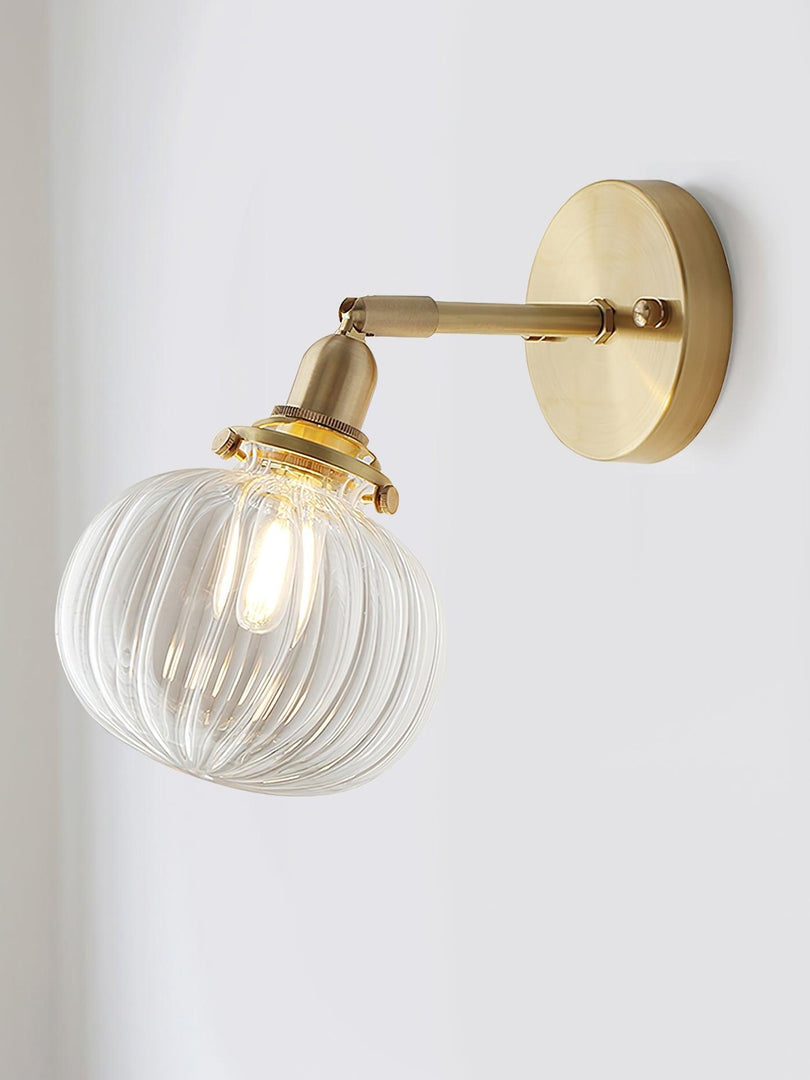 Vintage Brass Pumpkin Aisle Wall Light