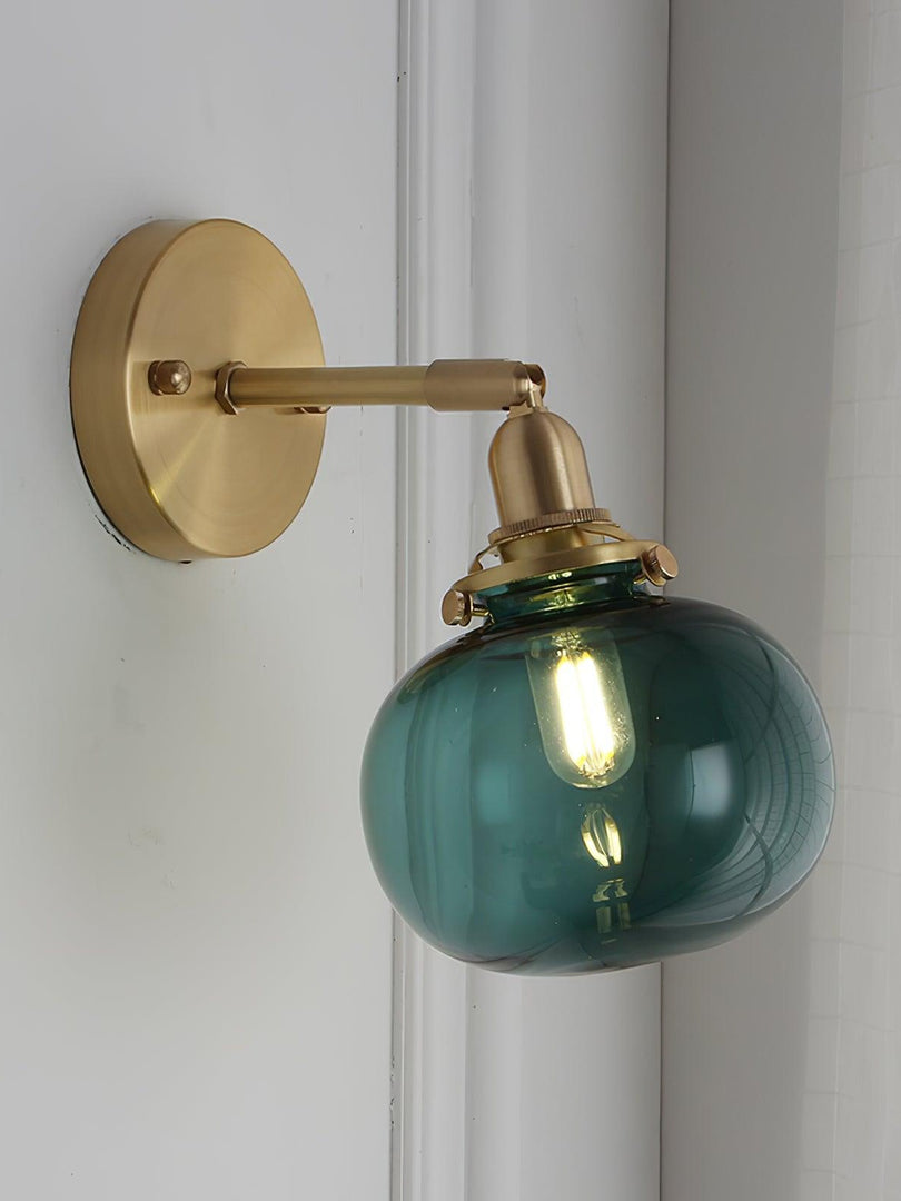 Vintage Brass Pumpkin Aisle Wall Light