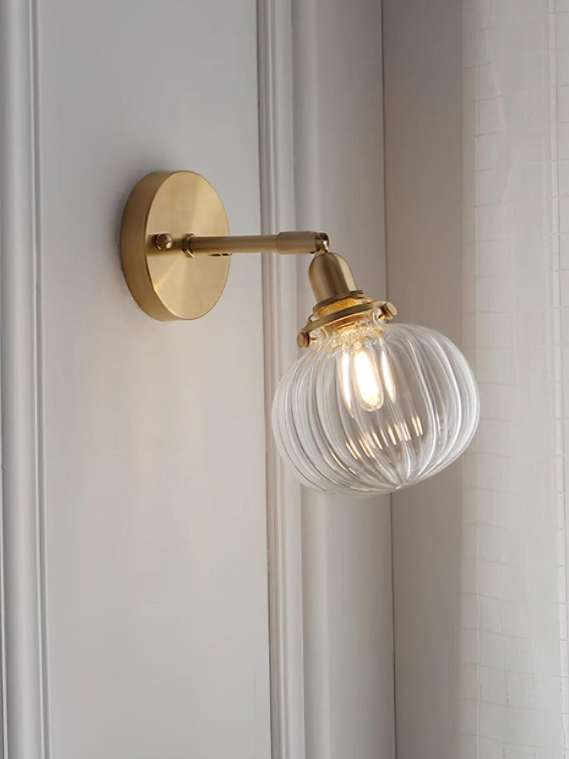 Vintage Brass Pumpkin Aisle Wall Light