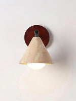 Load image into Gallery viewer, Wabi-Sabi Style Travertine Cone Shade Wall Light
