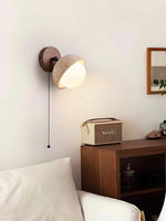 Load image into Gallery viewer, Wabi-Sabi Style Travertine Half-Sphere Wall Lamp
