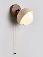 Load image into Gallery viewer, Wabi-Sabi Style Travertine Half-Sphere Wall Lamp
