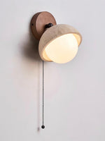 Load image into Gallery viewer, Wabi-Sabi Style Travertine Half-Sphere Wall Lamp
