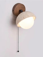 Load image into Gallery viewer, Wabi-Sabi Style Travertine Half-Sphere Wall Lamp
