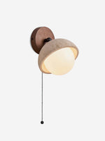 Load image into Gallery viewer, Wabi-Sabi Style Travertine Half-Sphere Wall Lamp
