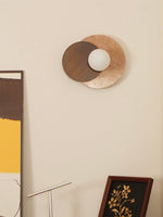 Load image into Gallery viewer, Wabi-Sabi Style Travertine Wood Round Wall Lamp
