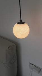 Load and play video in Gallery viewer, Nordic Minimalist Alabaster Pendant Light
