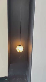 Load and play video in Gallery viewer, Nordic Minimalist Alabaster Pendant Light
