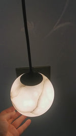 Load and play video in Gallery viewer, Nordic Minimalist Alabaster Pendant Light
