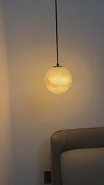 Load and play video in Gallery viewer, Nordic Minimalist Alabaster Pendant Light
